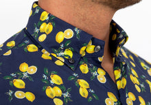 Load image into Gallery viewer, The Navy Short Sleeve Davenport Print Casual Shirt Casual Shirt- Ledbury