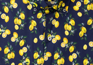 The Navy Short Sleeve Davenport Print Casual Shirt Casual Shirt- Ledbury