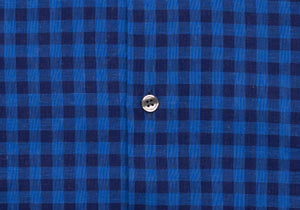 The Dark Blue Martell Cotton Linen Gingham Casual Shirt Casual Shirt- Ledbury