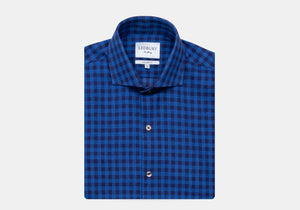 The Dark Blue Martell Cotton Linen Gingham Casual Shirt Casual Shirt- Ledbury
