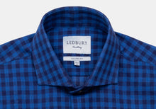 Load image into Gallery viewer, The Dark Blue Martell Cotton Linen Gingham Casual Shirt Casual Shirt- Ledbury