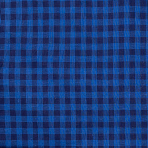 The Dark Blue Martell Cotton Linen Gingham Casual Shirt Casual Shirt- Ledbury