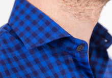 Load image into Gallery viewer, The Dark Blue Martell Cotton Linen Gingham Casual Shirt Casual Shirt- Ledbury