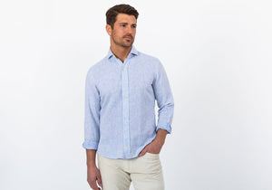The Blue Chaversham Linen Cotton Casual Shirt Casual Shirt- Ledbury