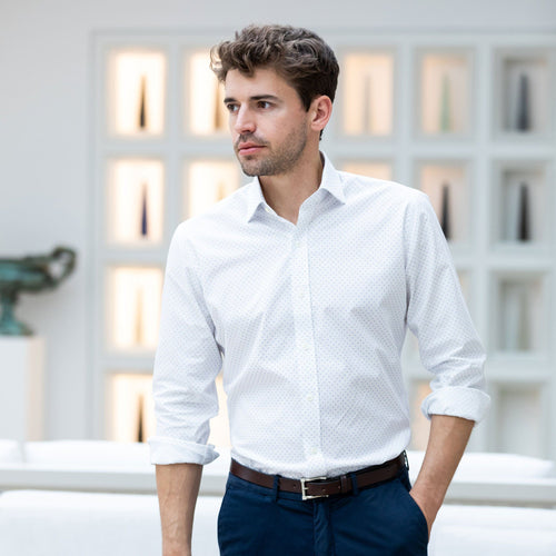 The White Decland Dot Print Casual Shirt Casual Shirt- Ledbury