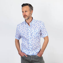 Load image into Gallery viewer, The Cobalt Short Sleeve Linen Fenbrook Print Casual Shirt Casual Shirt- Ledbury