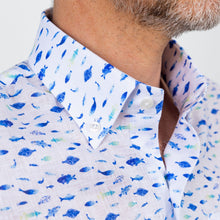 Load image into Gallery viewer, The Cobalt Short Sleeve Linen Fenbrook Print Casual Shirt Casual Shirt- Ledbury