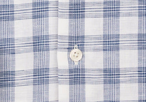The Dark Blue Drumlin Cotton Linen Check Casual Shirt Casual Shirt- Ledbury