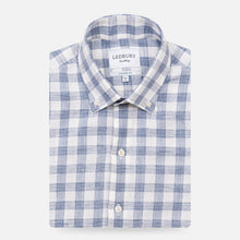 Load image into Gallery viewer, The Dark Blue Drumlin Cotton Linen Check Casual Shirt Casual Shirt- Ledbury