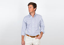 Load image into Gallery viewer, The Dark Blue Drumlin Cotton Linen Check Casual Shirt Casual Shirt- Ledbury