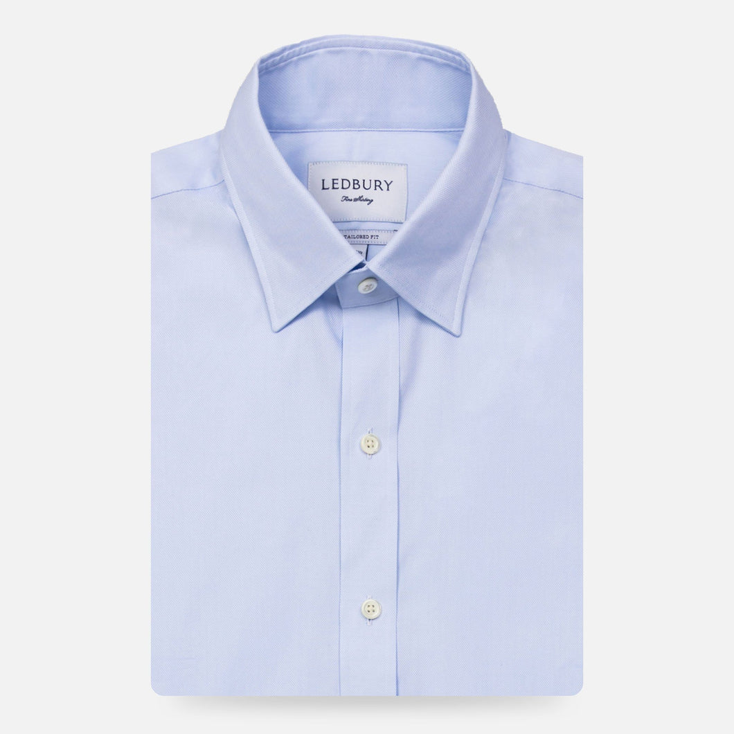 The Light Blue Draper Hidden-Button Dress Shirt Dress Shirt- Ledbury