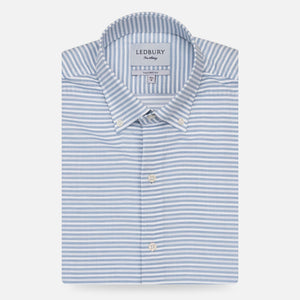 The Blue Short Sleeve Wysall Stripe Casual Shirt Casual Shirt- Ledbury
