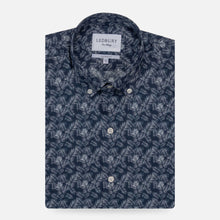 Load image into Gallery viewer, The Navy Short Sleeve Parke Printed Poplin Casual Shirt
