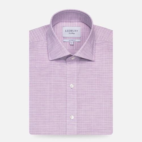 The Violet Crestwood Heather Windowpane Dress Shirt Dress Shirt- Ledbury