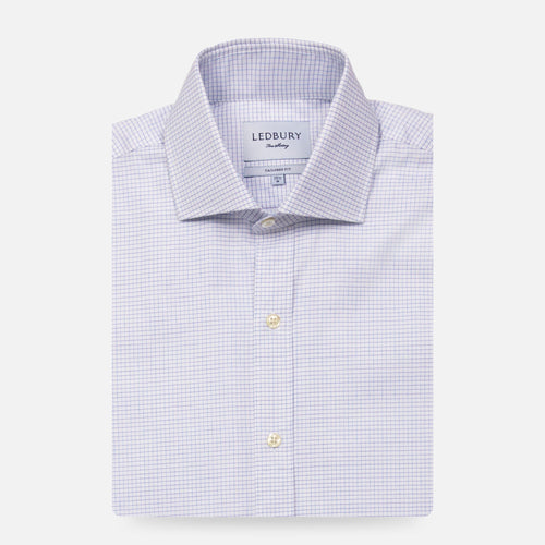 The Purple Kentland Check Dress Shirt Dress Shirt- Ledbury