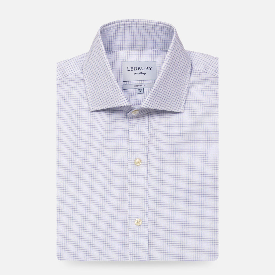 The Purple Kentland Check Dress Shirt Dress Shirt- Ledbury