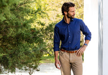 Load image into Gallery viewer, The Dark Blue Heather Crosswell Brushed Gingham Casual Shirt