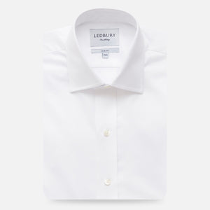 The White Fine Twill Mid-Spread Dress Shirt Dress Shirt- Ledbury