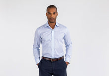 Load image into Gallery viewer, The Light Blue Anderson Fine Twill Stripe Dress Shirt
