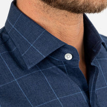 Load image into Gallery viewer, The Dark Blue Arjun Windowpane Dress Shirt