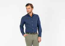 Load image into Gallery viewer, The Dark Blue Arjun Windowpane Dress Shirt