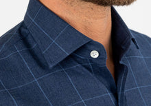Load image into Gallery viewer, The Dark Blue Arjun Windowpane Dress Shirt