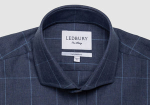 The Dark Blue Arjun Windowpane Dress Shirt