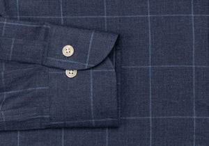 The Dark Blue Arjun Windowpane Dress Shirt