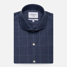 Load image into Gallery viewer, The Dark Blue Arjun Windowpane Dress Shirt
