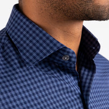 Load image into Gallery viewer, The Dark Blue Heather Crosswell Brushed Gingham Casual Shirt