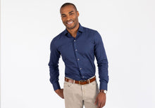 Load image into Gallery viewer, The Dark Blue Heather Crosswell Brushed Gingham Casual Shirt