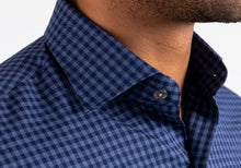 Load image into Gallery viewer, The Dark Blue Heather Crosswell Brushed Gingham Casual Shirt