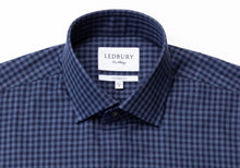 Load image into Gallery viewer, The Dark Blue Heather Crosswell Brushed Gingham Casual Shirt