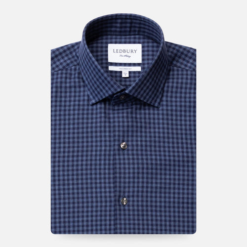 The Dark Blue Heather Crosswell Brushed Gingham Casual Shirt