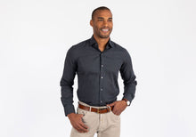 Load image into Gallery viewer, The Charcoal Heather Crosswell Brushed Gingham Casual Shirt