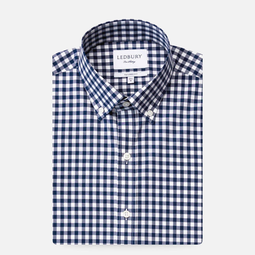 The Navy Denman Gingham Casual Shirt Casual Shirt- Ledbury