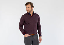 Load image into Gallery viewer, The Burgundy Heather Emmons Stripe V-Neck Sweater