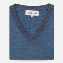 Load image into Gallery viewer, The Cadet Blue Heather Emmons Stripe V-Neck