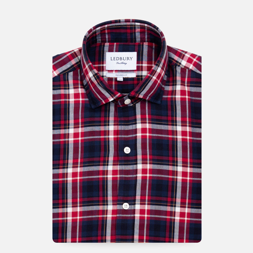 The Red Gennett Plaid Casual Shirt Casual Shirt- Ledbury