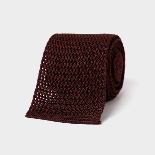 The Burgundy Harlow Knit Tie