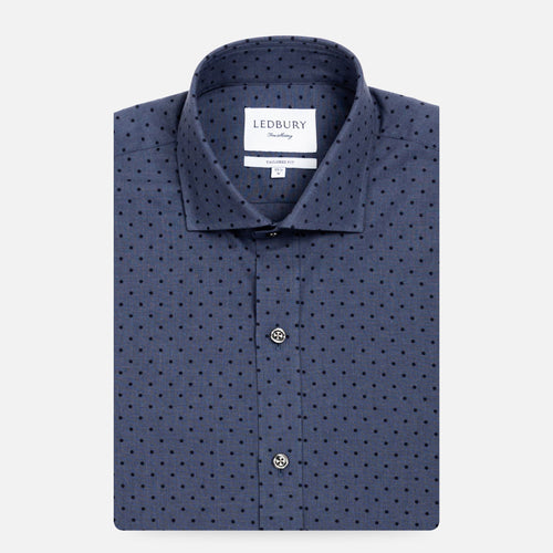 The Cadet Blue Lonsdale Printed Dot Casual Shirt Casual Shirt- Ledbury