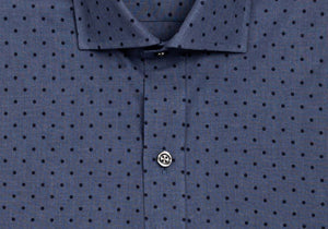 The Cadet Blue Lonsdale Printed Dot Casual Shirt Casual Shirt- Ledbury