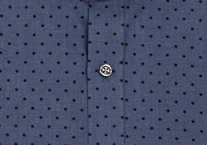 The Cadet Blue Lonsdale Printed Dot Casual Shirt Casual Shirt- Ledbury