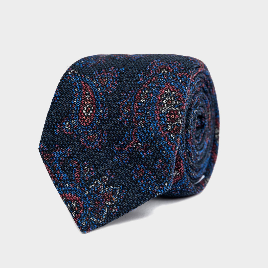 The Navy Pemberton Print Tie