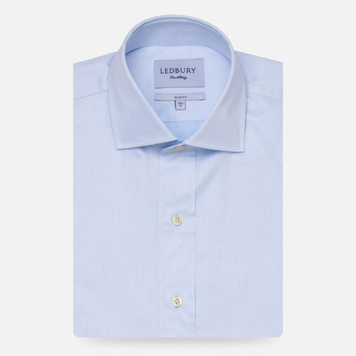 The Blue Fine Twill Spread Dress Shirt Dress Shirt- Ledbury