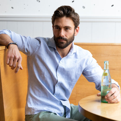The Blue Chaversham Linen Cotton Casual Shirt Casual Shirt- Ledbury